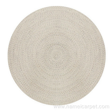 white ivory Round patio outdoor carpet rugs